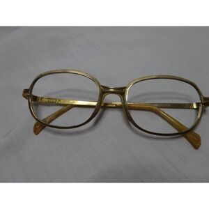 Vtg 60s Gold Frames Retro 90 HOV Mens Eyeglasses Oval no Lenses M/C 130 USA